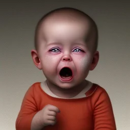 Realistic Crying baby with fire