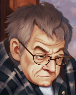old man wearing glasses, pixar style