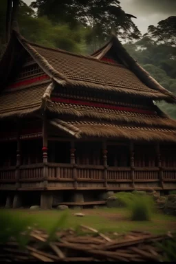 rumah adat suku toraja, Classic style, realis, cinematic