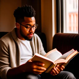 A person reading a remarkable book on self-development