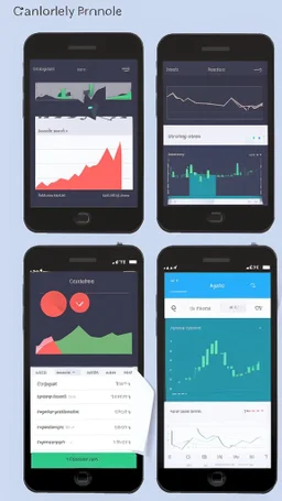 create a User Friendly mobile application Interface for a trading platform, Use element like candlestick, charts etc, behance, pintrest