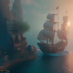 Pirate unreal engine 5, octane render, ultra realistic, 3d, cinematic, cinema 4d, face focus, 3d render