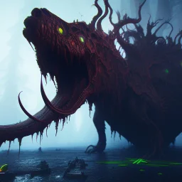 Fluid ink nightmare creature, magic, unreal engine 5, 8k resolution, photorealistic, ultra detailed