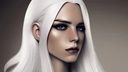 a woman white hair luxury stlye