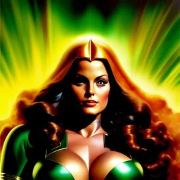 portrait oil on canvas, beautiful busty Jean Grey,green eyes, ,minimal armor,comic book cover, mystical colors,insanely detailed,realistic,intrincate detail, 16k resolution, masterpiece,Frank Frazetta,Alex Horley, Simon Bisley