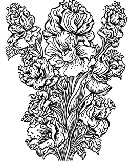 real massive Snapdragon flower coloring page