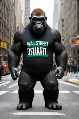 500 pound gorilla wearing wall street t shirt