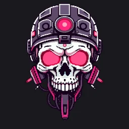 8 bit pixelart cyberpunk skull,servitor, Comic style