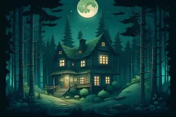 A house in the night forest