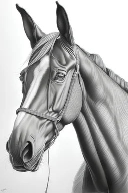 Shirt Horse, pencil drawn, portrait