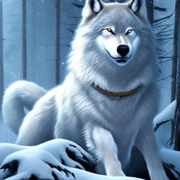 Snow place and human wolf hybrid