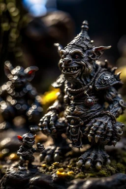 "troll og tusser"i svarte granskauen, painted miniatures, shot on Hasselblad h6d-400c, zeiss prime lens, bokeh like f/0.8, tilt-shift lens 8k, high detail, smooth render, down-light, unreal engine, prize winning