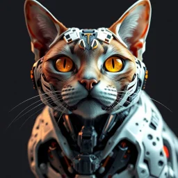 Cyborg cat, ultra quality, hyper detailed