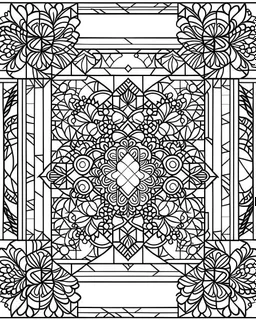 no black,simple Mosaic simple Coloring Pages, no black color,, easy to color