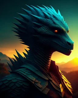 Dragon man as Avatar surreal 8K image
