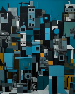 A bluish dark gray chaotic stronghold made out of iron painted by Stuart Davis