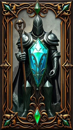 elven knight gem card with ornate frame
