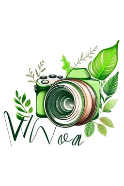 Style: illustration CAMERA WAITHE BEST NATUR Text: "WOOM-NATURE" no background)