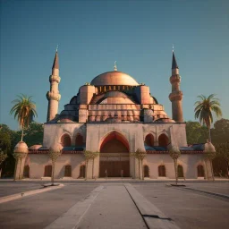 Sultanahmet camisunset, realistic, unreal engine 5, octane render, cinema4d