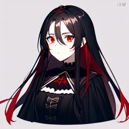 portrait anime vampire, long hair, red eyes, noble black robe, Blood, background Gothic castle, hyper detailed, intricately detailed, gothic, ambiguous lines image, flat dimensional style, flat lines, rough drawing --ar 2:3