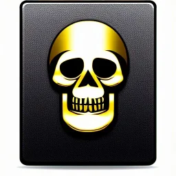 Иконка с золотым черепком на белом фоне