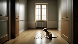An empty room with a dog and holes, Vorticism