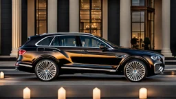 A luxurious (((fusion of a bmw and Bentley bentayga))), its sleek contours and opulent details blending seamlessly together