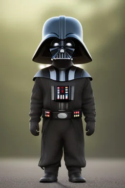 Darth Vader toddler, full body, bokeh, hyper realistic