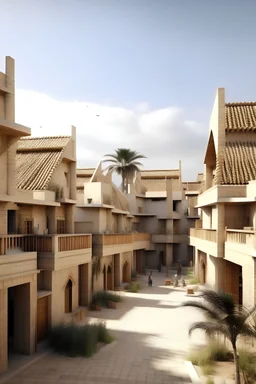 تصميم معمارى لقرية حرفية مكونه من دور واحد في القاهره