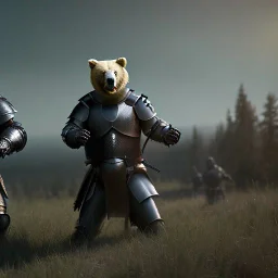 bears in knight armor fighting