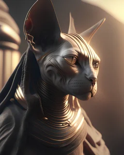 Photoreal Gorgeous egyptian sphynx as darth vader by lee jeffries, octane render, 8k, high detail, smooth render, unreal engine 5, cinema 4d, HDR, dust effect, vivid colors