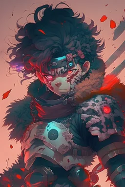oso cyborg estilo anime de demon slayer