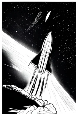 space X in single line art black and white for an academic report cover page