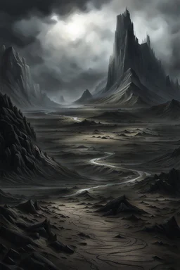 Barren realm of death, photorealistic