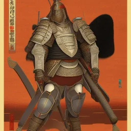 Ukiyo-e Style , Male Samuri in armour