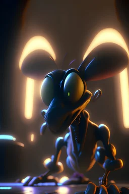 Max goof alien , unreal engine 5, concept art, art station, god lights, ray tracing, RTX, lumen lighting, ultra detail, volumetric lighting, 3d