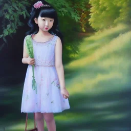 Full body portrait, painting, medium shot lady YumeKawaii