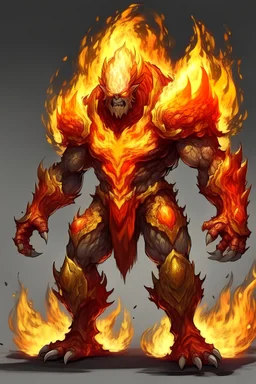 Fire elemental whit no legs and heavy armor