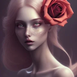 red roses beautiful girl,utra realistic,highly detailed, masterpiece, delicate detailed, sharp focus, insanely detailed, fantasy art, royalistic,elegant, fog, Special Lighting, Vibrant, color Scheme, forest, unreal engine, trending on artstation, ultra photoreal, --s 700