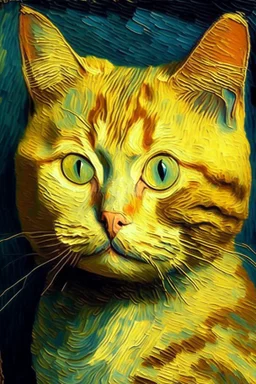 Portrait of a cat by van gogh