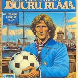 A 1980 medieval london comic cover of uruguayan sky-blue football magazine. At the dock. Diego Forlan is sherlock holmes. Foot Ball. Soviet.