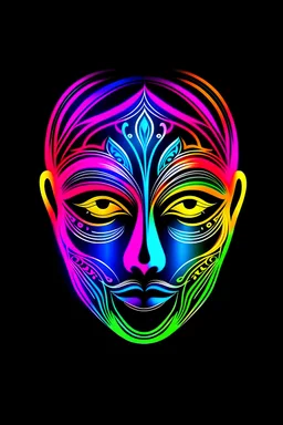 elegant neon Face painting logo