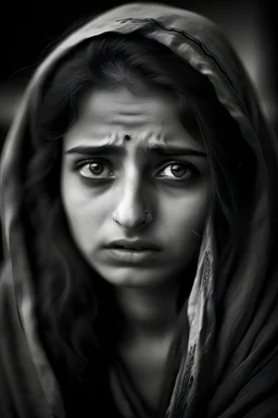 A dramatic portrait of the girl, mimicking the emotive expressions and intensity often portrayed by the actress in key scenes of Pakistani dramas.