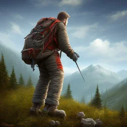 hiker in the mountains