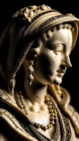 renaissance bone sculpture of a woman