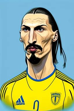 Zlatan Ibrahimovic Swedish football player ,cartoon 2d