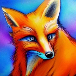 Sketch colorful fox