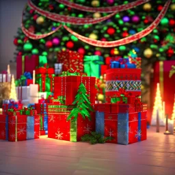 christmas ambience, african, kente, kente ribbon, kente boxes, clothing, african patterns, thread, embroidery, cinema 4d render, high detail