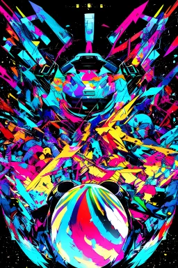 colorful combat fighting spaceship