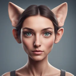 female human with catlike eyes ears and nose